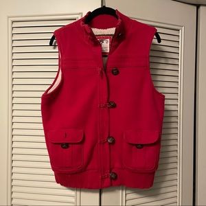 Fleece lined red vest